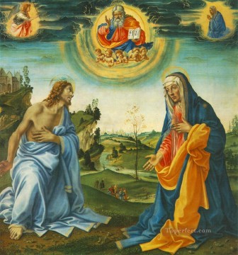 Filippino Lippi Painting - La Intervención de Cristo y María Christian Filippino Lippi